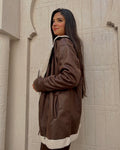 Short leather jacket