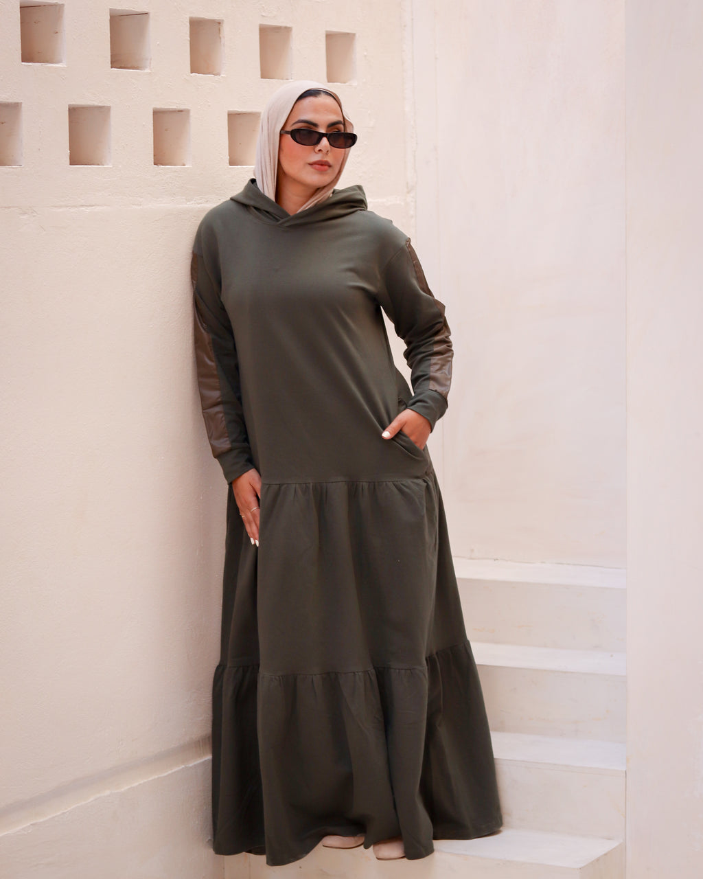 Leather Ruffles Dress