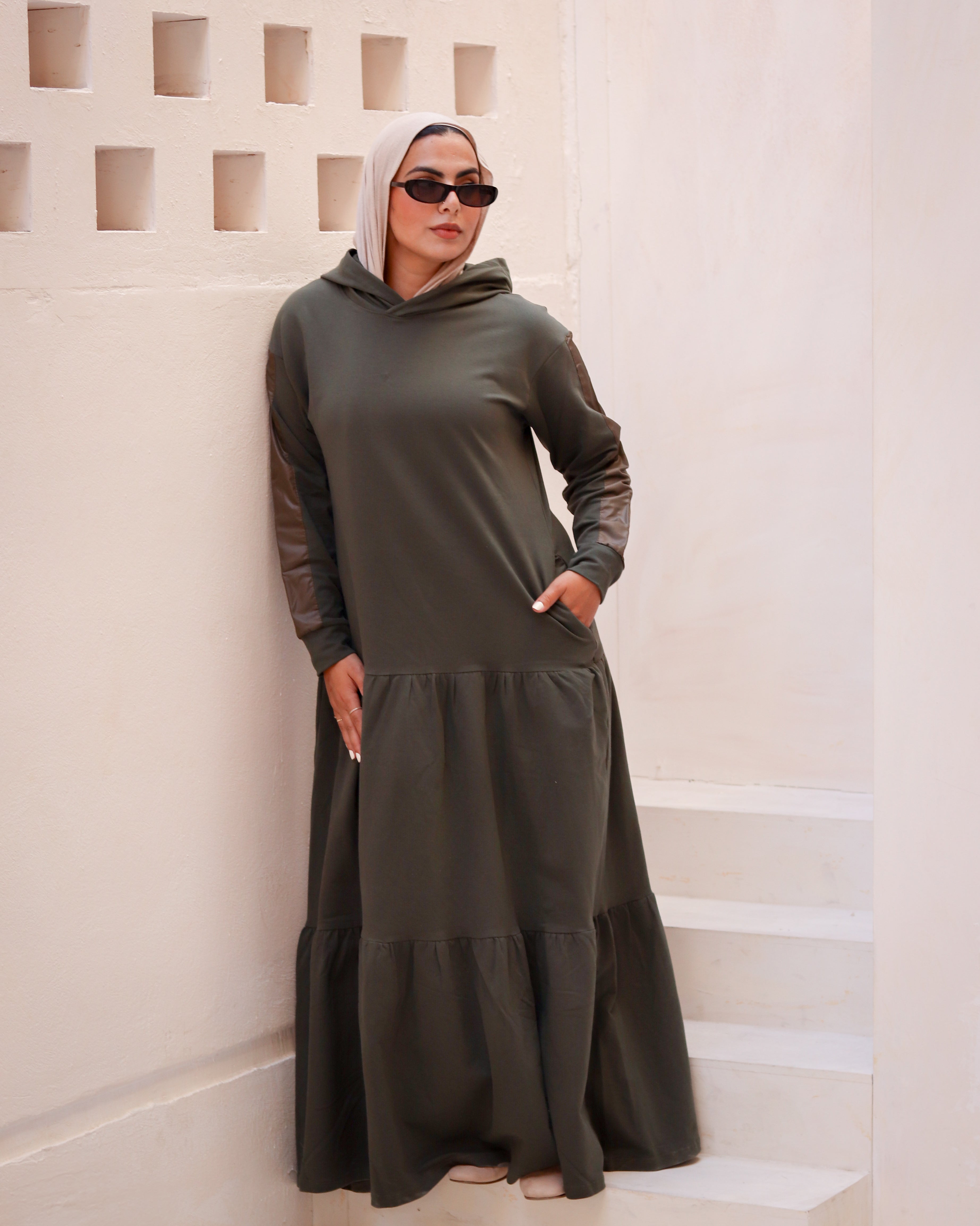Leather Ruffles Dress