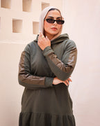 Leather Ruffles Dress