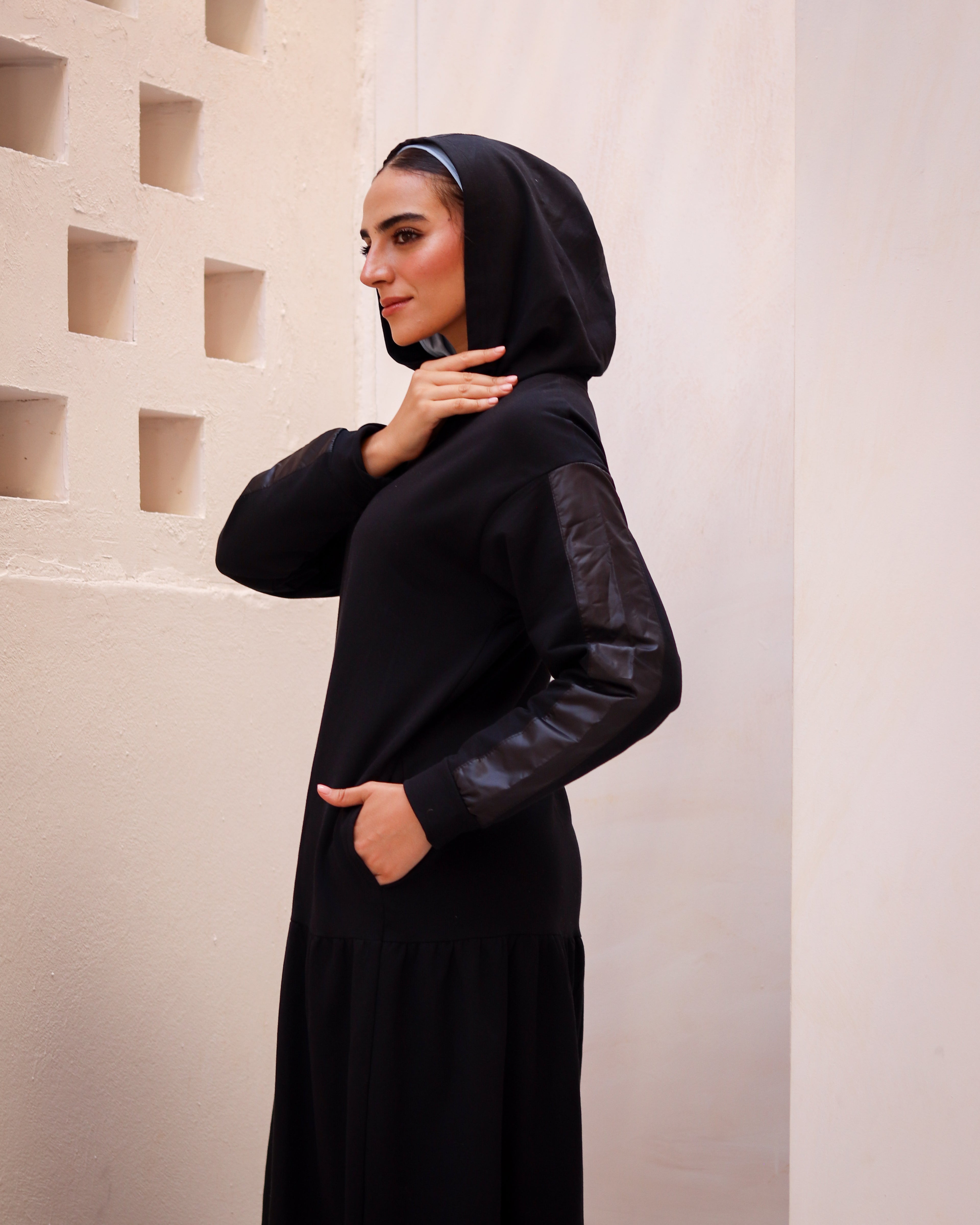 Leather Ruffles Dress