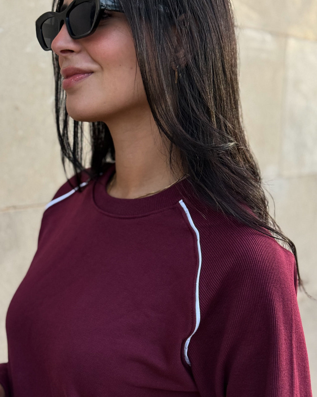 Cut Work Set -  Burgundy