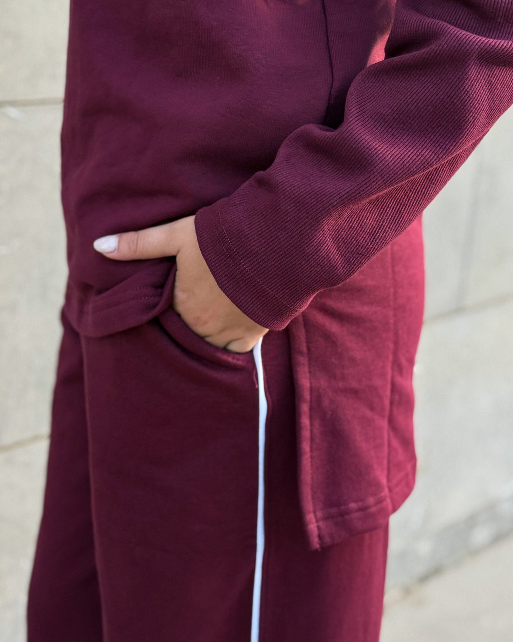 Cut Work Set -  Burgundy